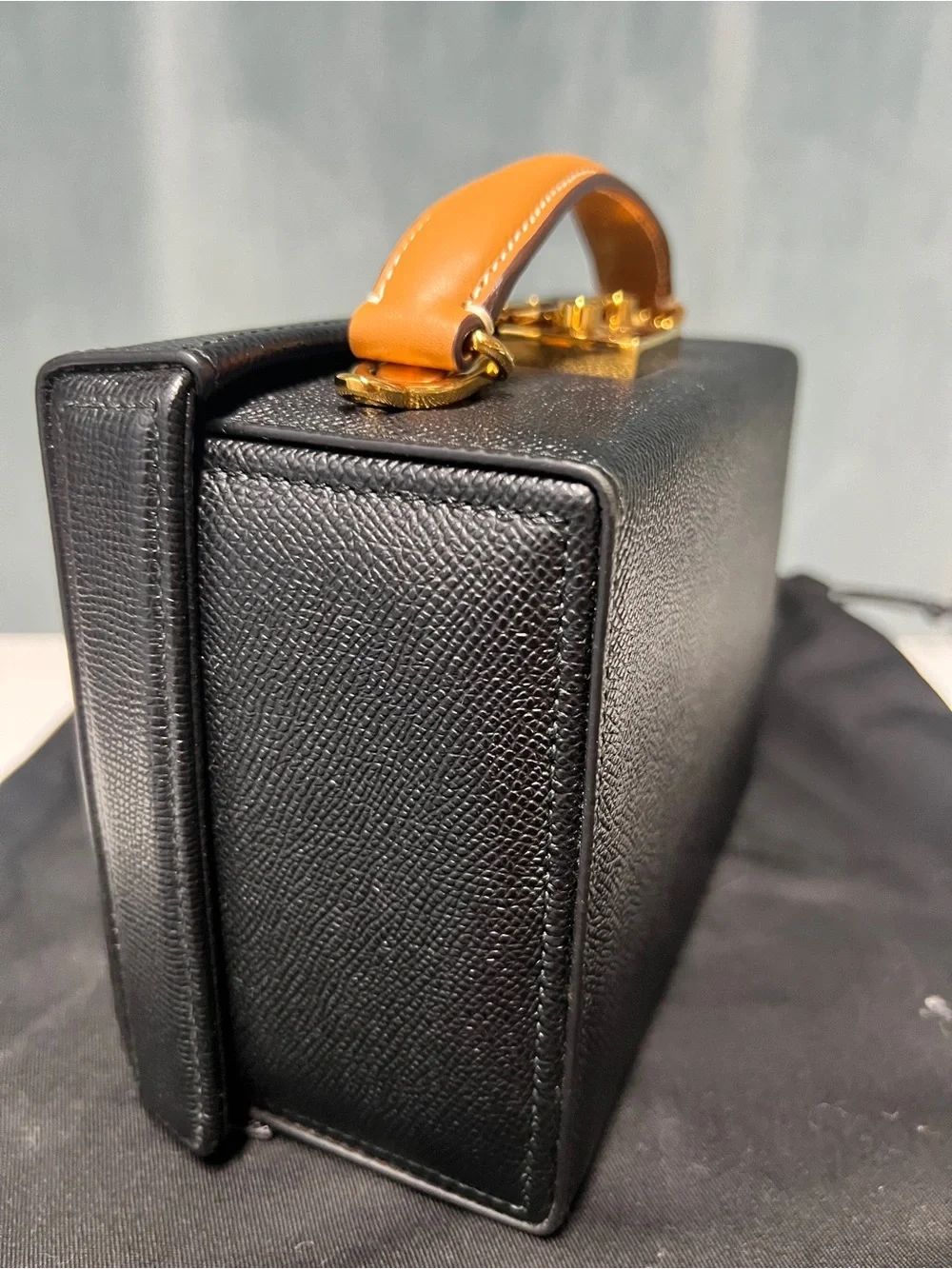 Mark Cross Box Leather Bag Black